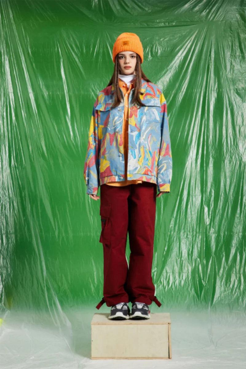 Abstract Painting Oversized Unisex Ceket