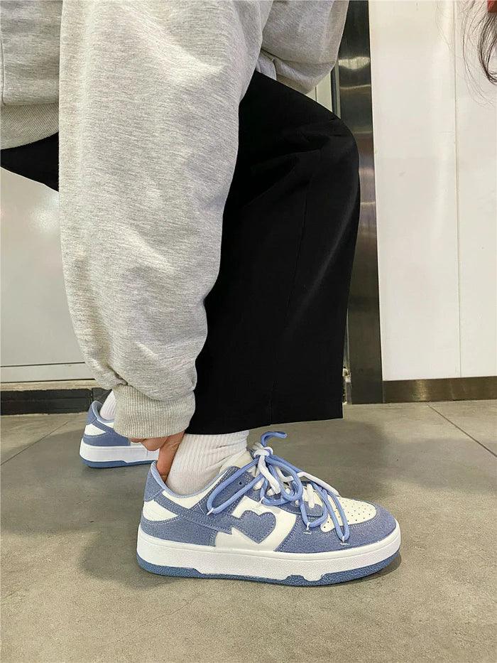 Blue Heart Sneakers